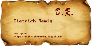 Dietrich Remig névjegykártya
